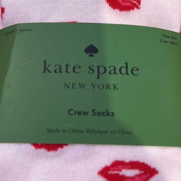 Kate Spade Red, Pink and White Crew Socks - Picture 2 of 3